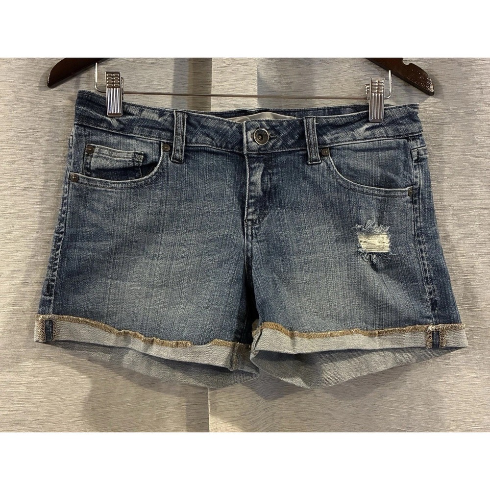 VTG Refuge‎ Blue Distressed Denim Micro Shorts 9 Y2K Festival